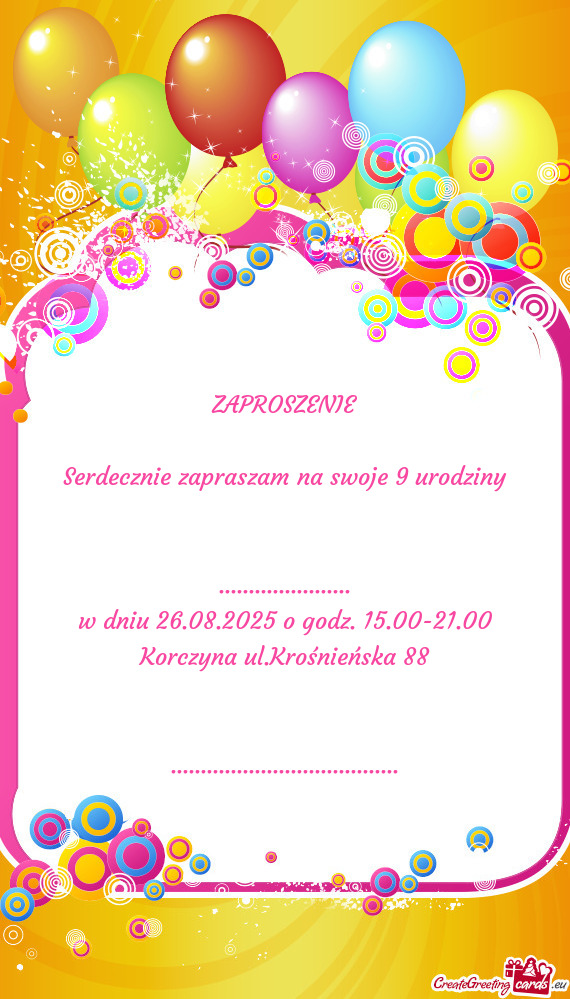 W dniu 26.08.2025 o godz. 15.00-21.00