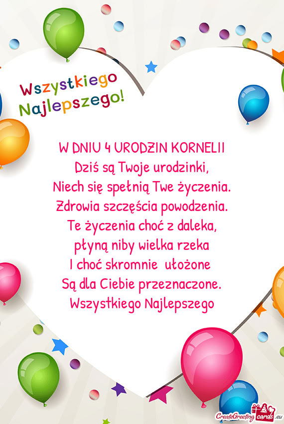 W DNIU 4 URODZIN KORNELII