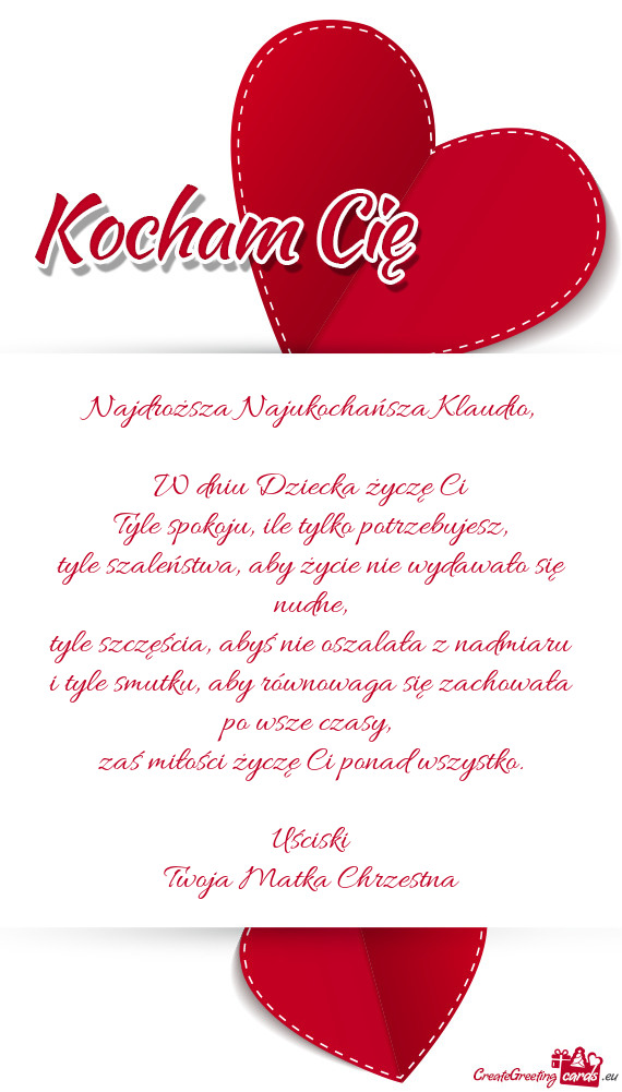 W dniu Dziecka życzę Ci