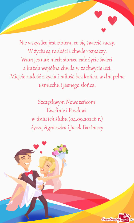 W dniu ich ślubu (04.09.20226 r.)