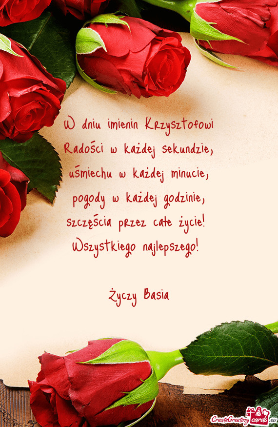 W dniu imienin Krzysztofowi