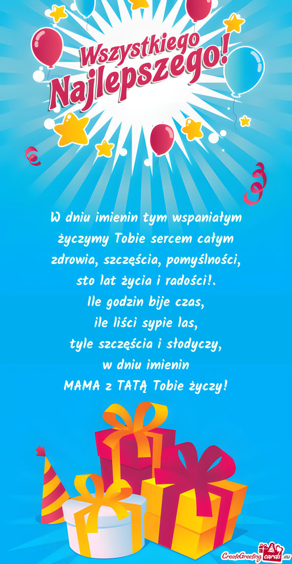 W dniu imienin tym wspaniałym