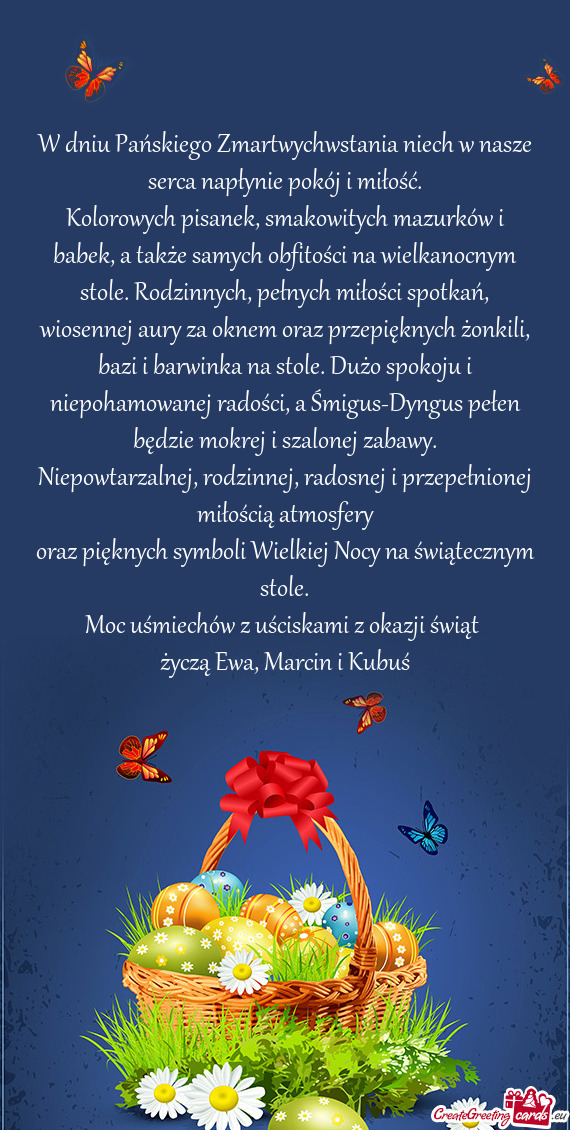 W dniu Pańskiego Zmartwychwstania niech w nasze serca napłynie pokój i miłość