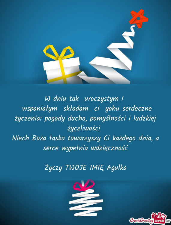 W dniu tak uroczystym i