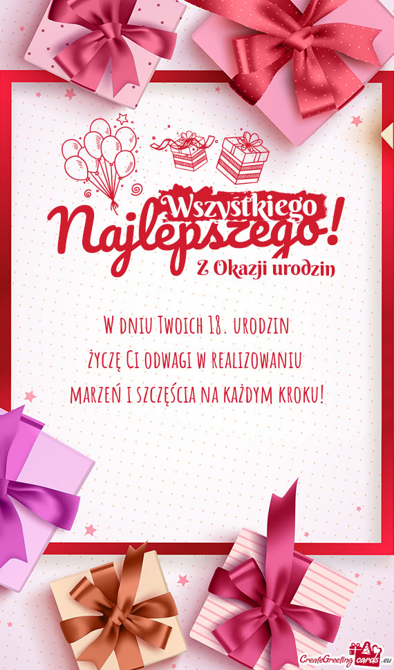 W dniu Twoich 18. urodzin