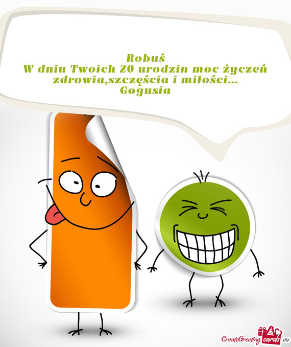 W dniu Twoich 20 urodzin moc życzeń zdrowia,szczęścia i miłości…