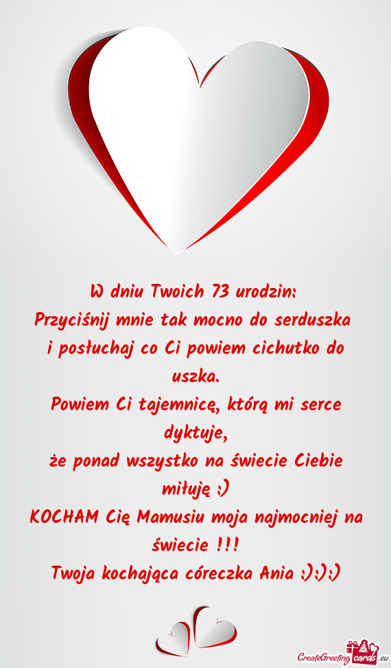 W dniu Twoich 73 urodzin