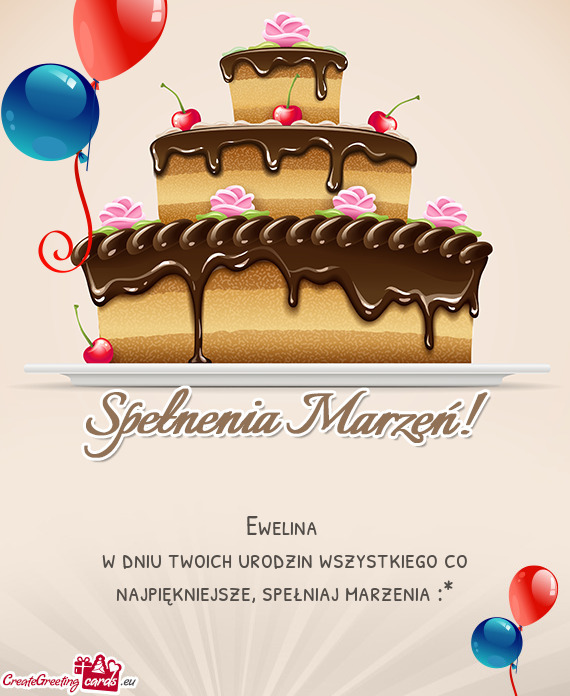 W dniu twoich urodzin wszystkiego co najpiękniejsze, spełniaj marzenia