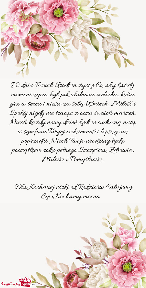 W dniu Twoich Urodzin życzę Ci, aby każdy moment życia był jak ulubiona melodia, która gra w s