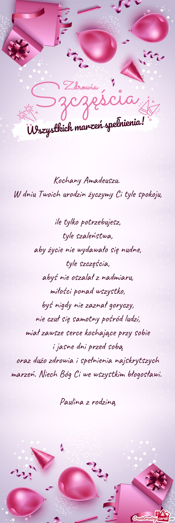 W dniu Twoich urodzin życzymy Ci tyle spokoju