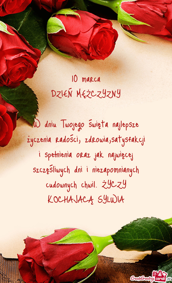 W dniu Twojego święta najlepsze życzenia radości, zdrowia,satysfakcji i spełnienia oraz jak naj