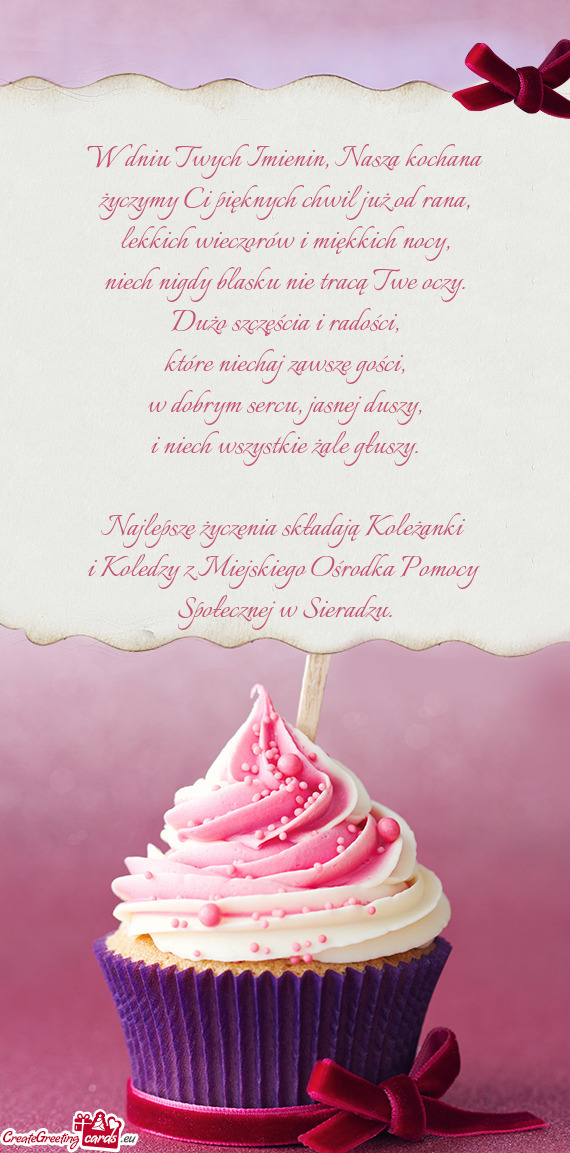 W dniu Twych Imienin, Nasza kochana