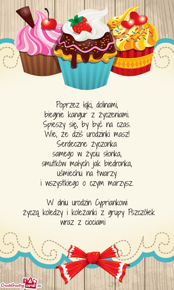 W dniu urodzin Cypriankowi