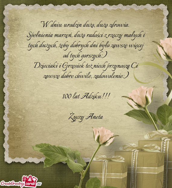W dniu urodzin dużo, dużo zdrowia