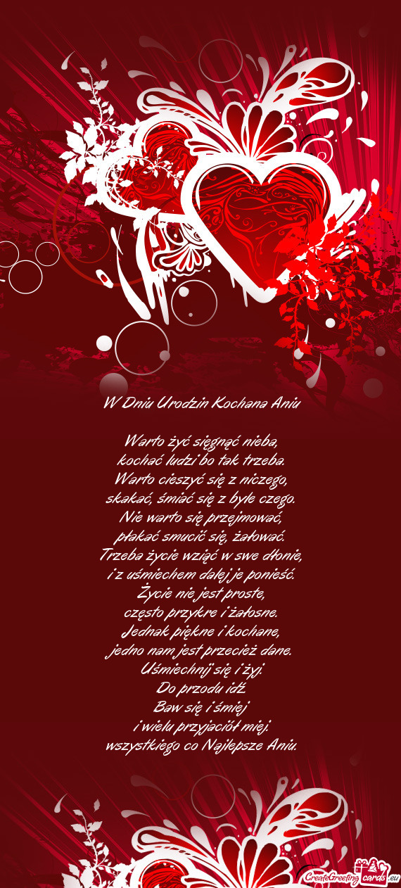 W Dniu Urodzin Kochana Aniu
