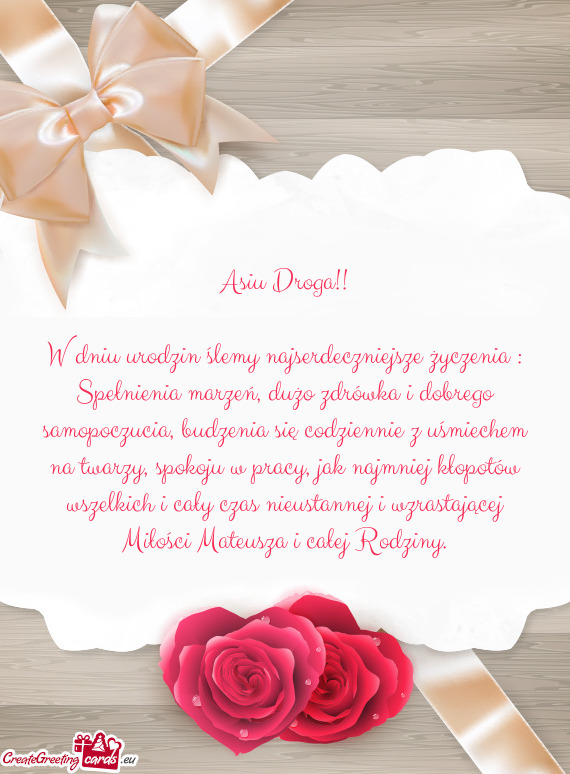 W dniu urodzin ślemy najserdeczniejsze życzenia