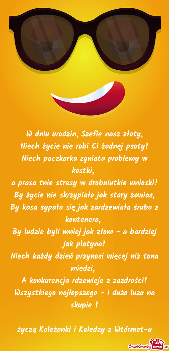 W dniu urodzin, Szefie nasz złoty