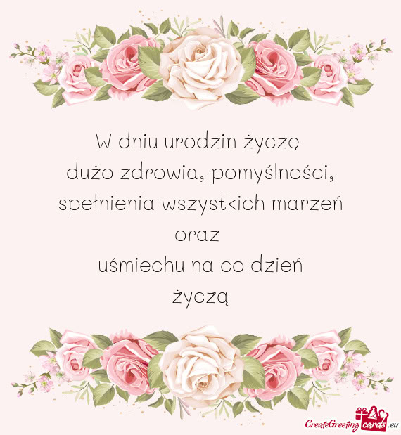 W dniu urodzin życzę dużo zdrowia