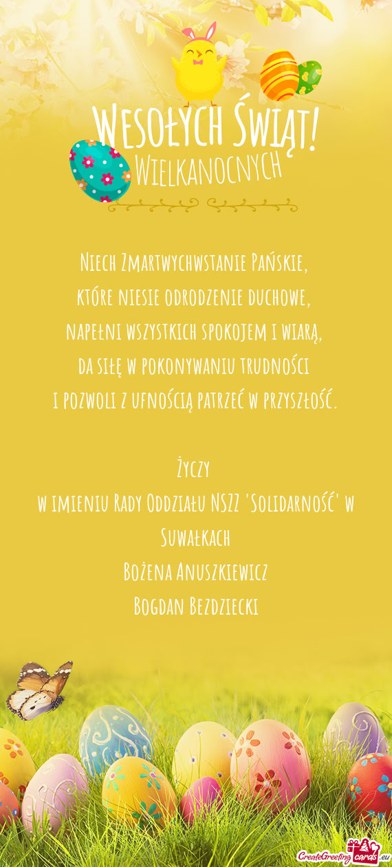 W imieniu Rady Oddziału NSZZ "Solidarność" w Suwałkach