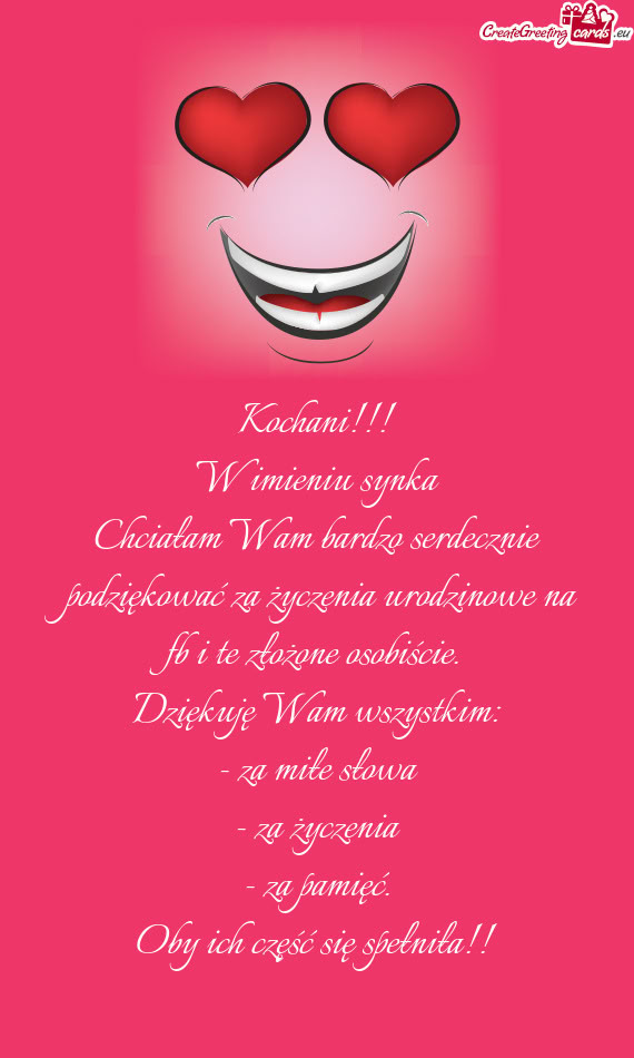 W imieniu synka