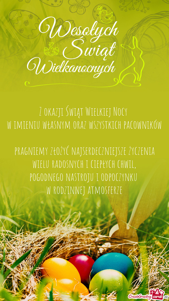 W imieniu własnym oraz wszystkich pacowników