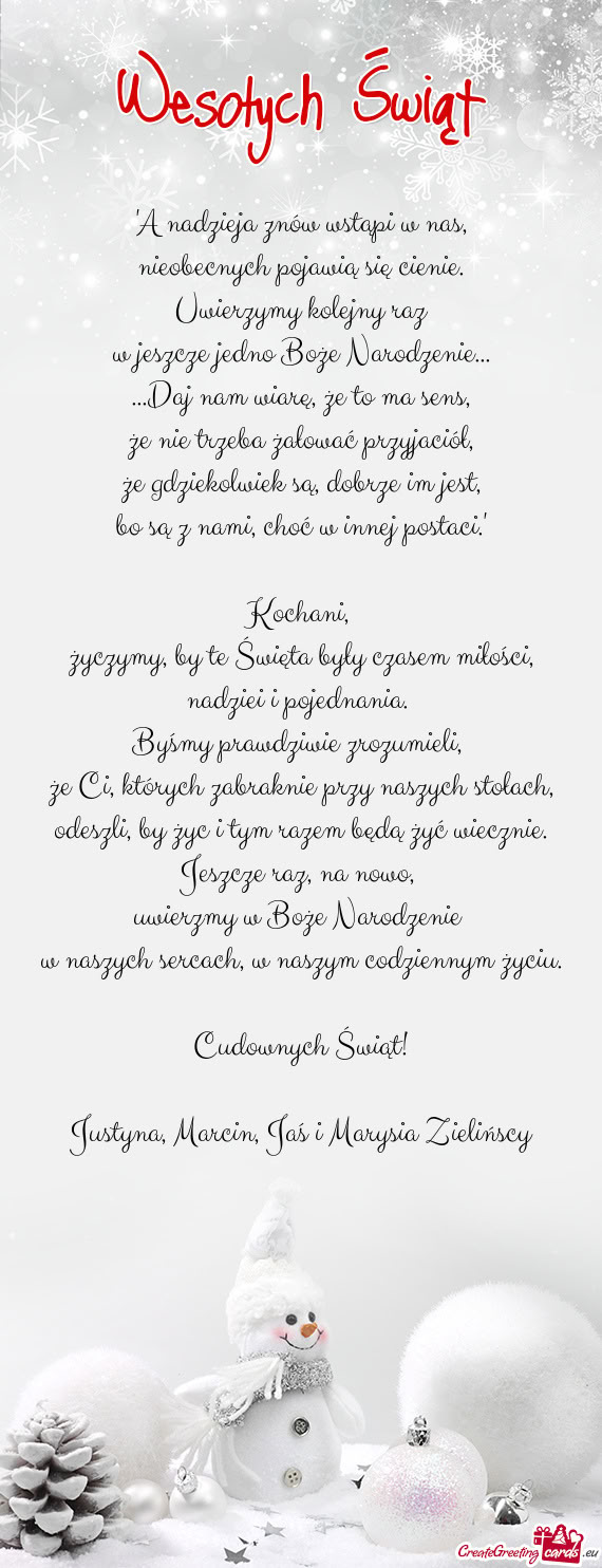 W jeszcze jedno Boże Narodzenie