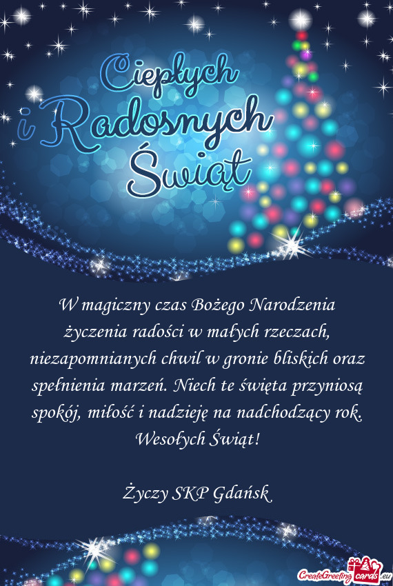 W magiczny czas Bożego Narodzenia życzenia radości w małych rzeczach, niezapomnianych chwil w gr