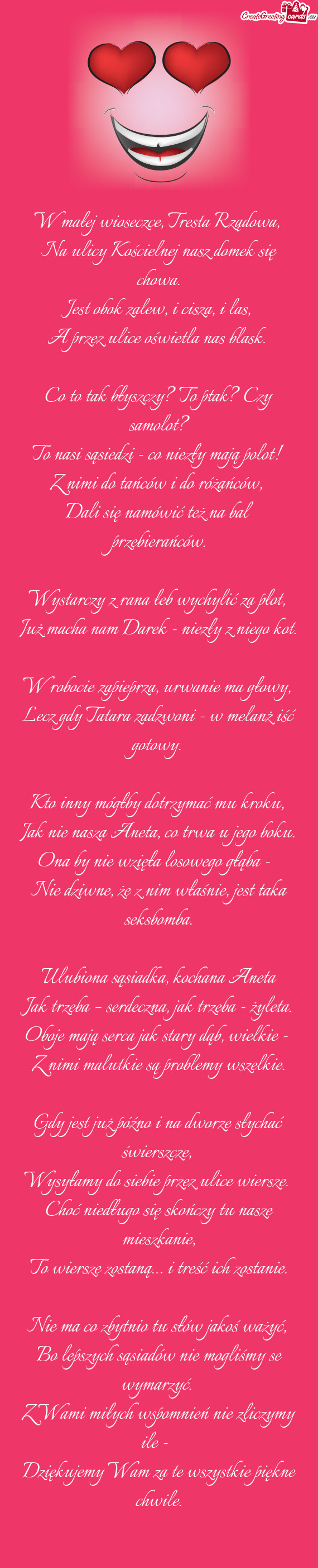 W małej wioseczce, Tresta Rządowa