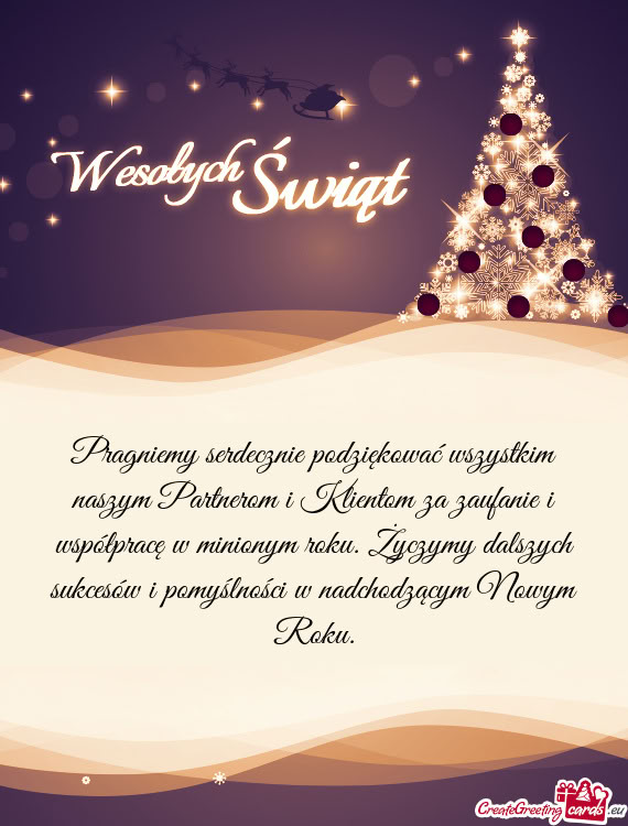 W minionym roku. Życzymy dalszych sukcesów i pomyślności w nadchodzącym Nowym Roku
