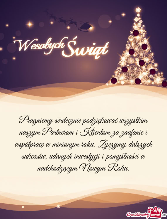W minionym roku. Życzymy dalszych sukcesów, udanych inwestycji i pomyślności w nadchodzącym No