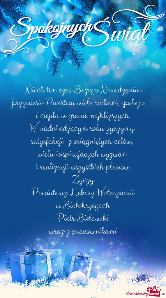 W nadchodzącym roku życzymy