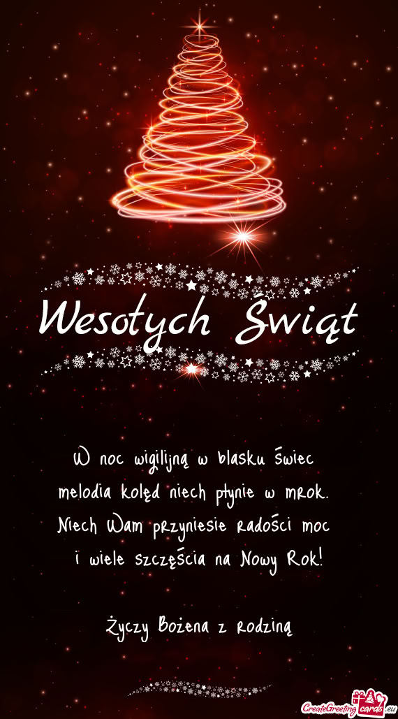 W noc wigilijną w blasku świec   melodia kolęd niech płynie w mrok.