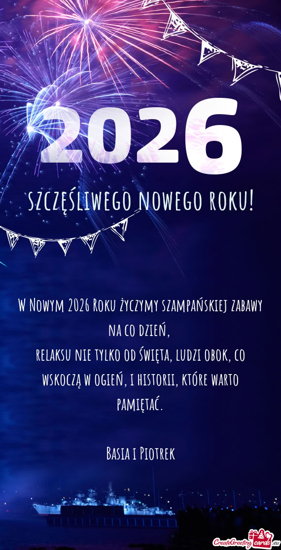 W Nowym 2026 Roku życzymy szampańskiej zabawy na co dzień