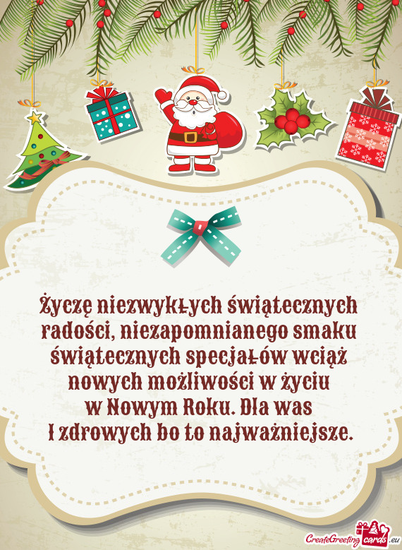 W Nowym Roku. Dla was