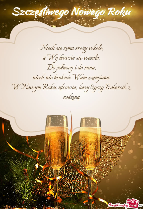 W Nowym Roku zdrowia, kasy!Robercik z rodziną