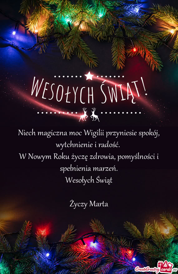 W Nowym Roku życzę zdrowia, pomyślności i spełnienia marzeń