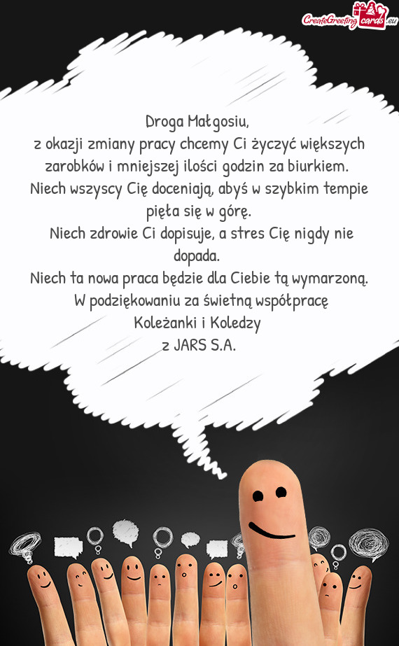 W podziękowaniu za świetną współpracę