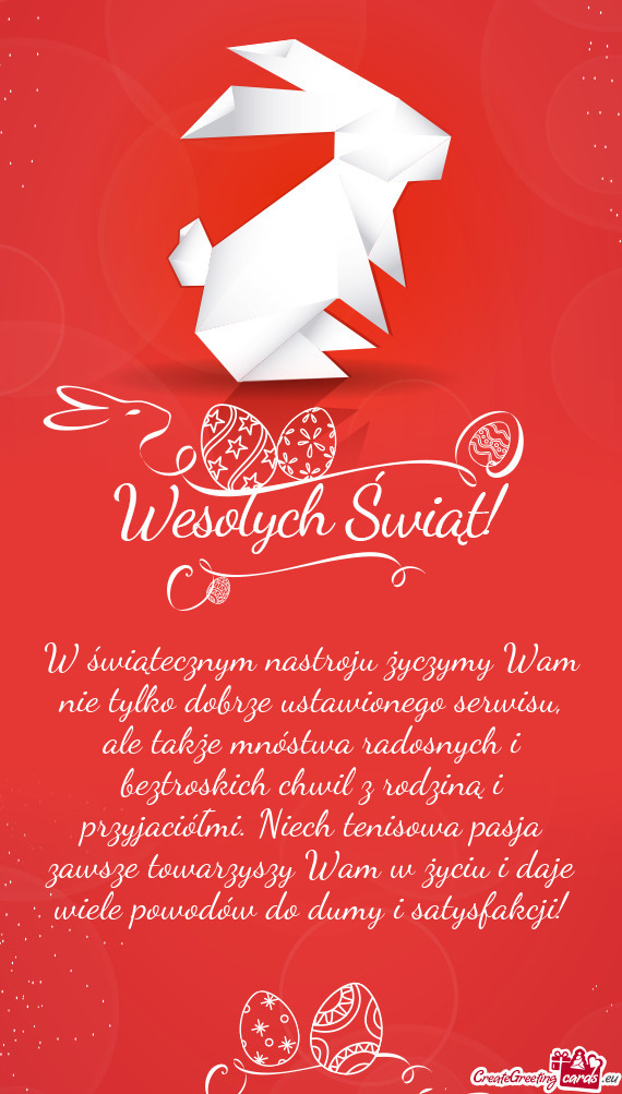 W świątecznym nastroju życzymy Wam nie tylko dobrze ustawionego serwisu, ale także mnóstwa rado