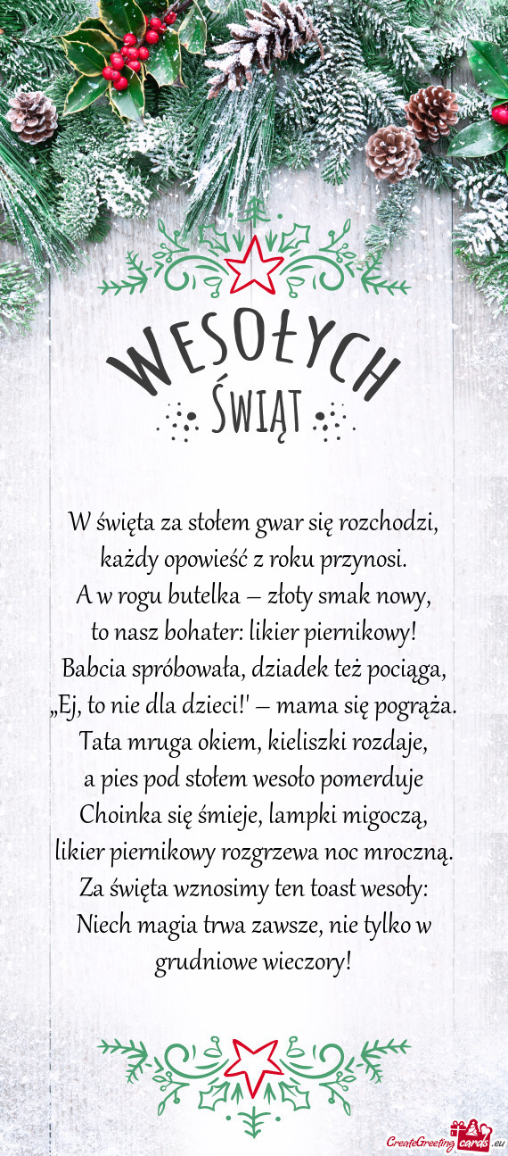 W święta za stołem gwar się rozchodzi