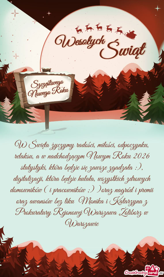 W Święta życzymy radości, miłości, odpoczynku, relaksu, a w nadchodzącym Nowym Roku 2026 stat
