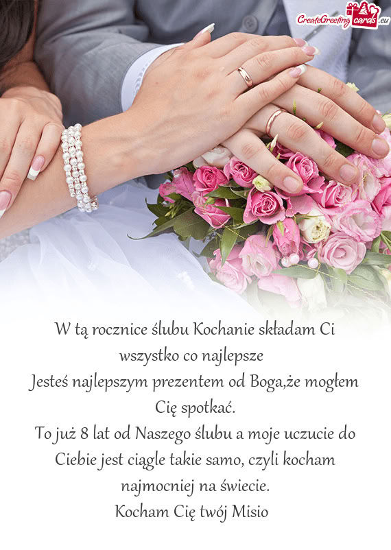 W tą rocznice ślubu Kochanie składam Ci wszystko co najlepsze🥰