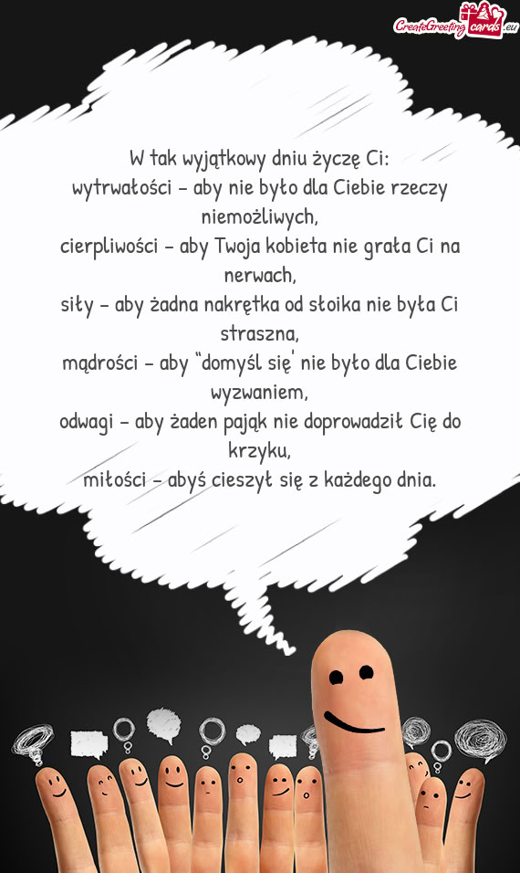 W tak wyjątkowy dniu życzę Ci