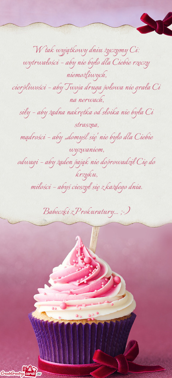 W tak wyjątkowy dniu życzymy Ci