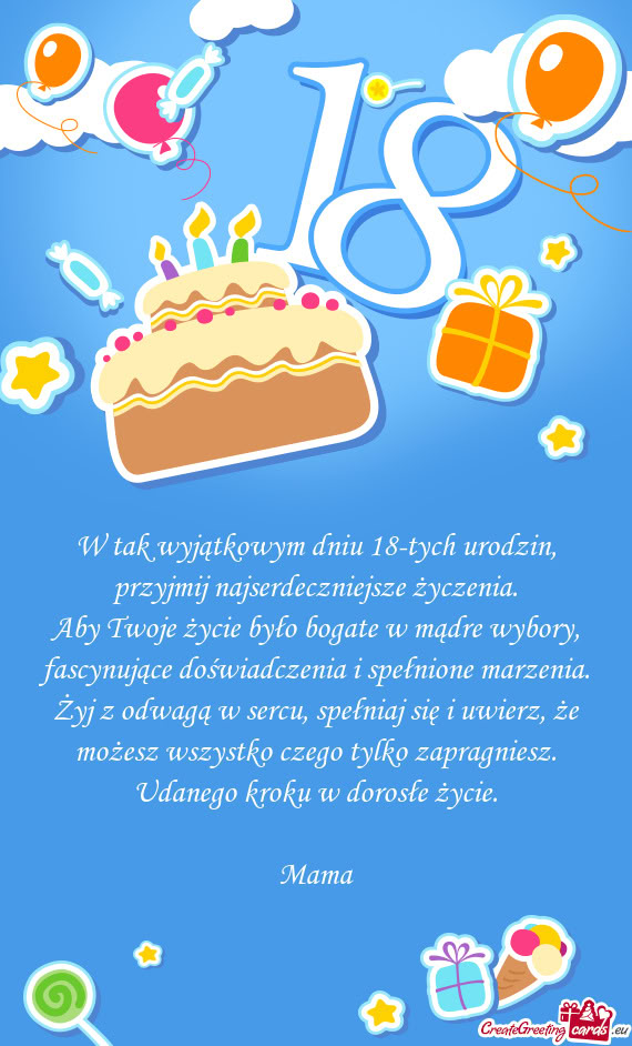 W tak wyjątkowym dniu 18-tych urodzin