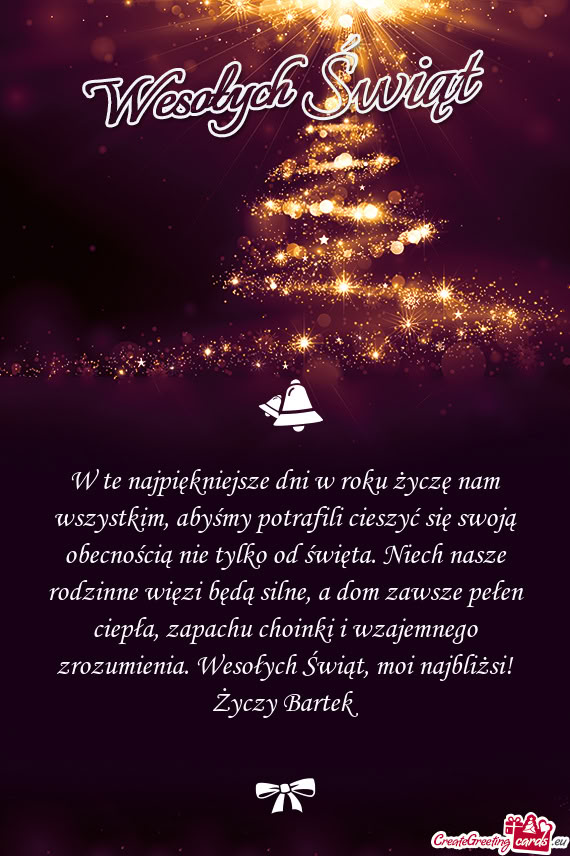 W te najpiękniejsze dni w roku życzę nam wszystkim, abyśmy potrafili cieszyć się swoją obecno