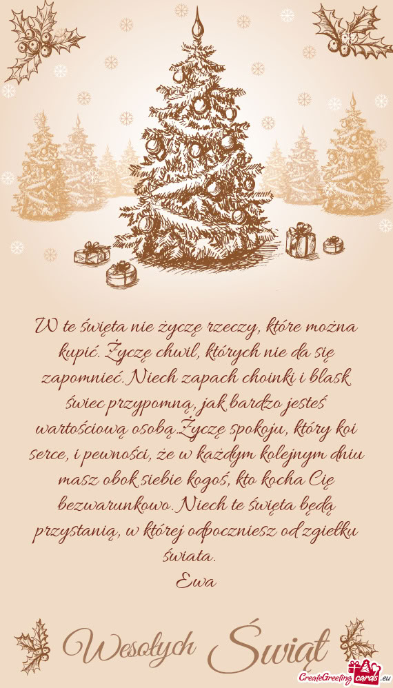 W te święta nie życzę rzeczy, które można kupić. Życzę chwil, których nie da się zapomnie