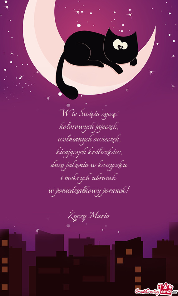 W te Święta życzę:  kolorowych jajeczek,  wełnianych owieczek,