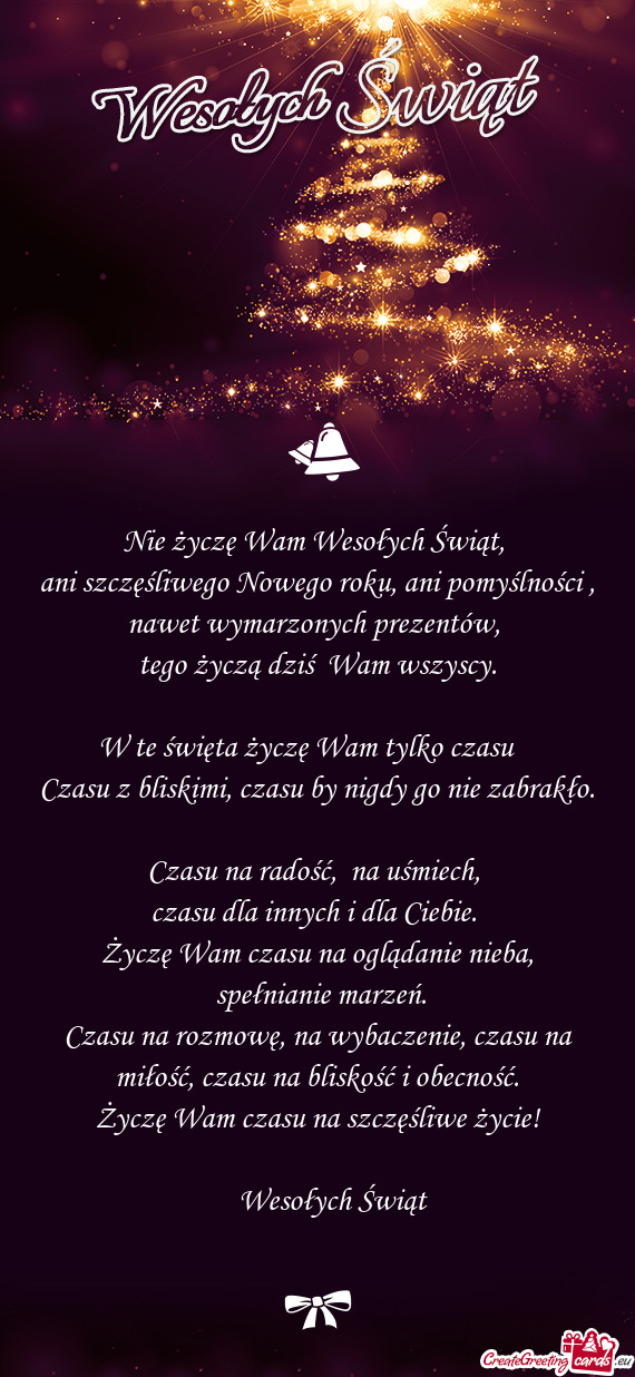 W te święta życzę Wam tylko czasu🎄