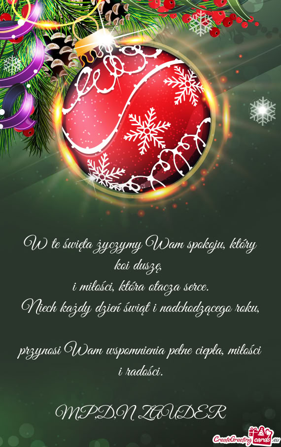 W te święta życzymy Wam spokoju, który koi duszę