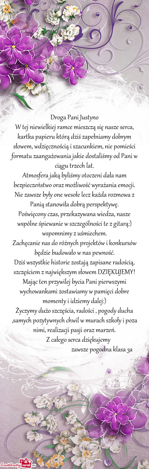 W tej niewielkiej ramce mieszczą się nasze serca, kartka papieru którą dziś zapełniamy dobrym